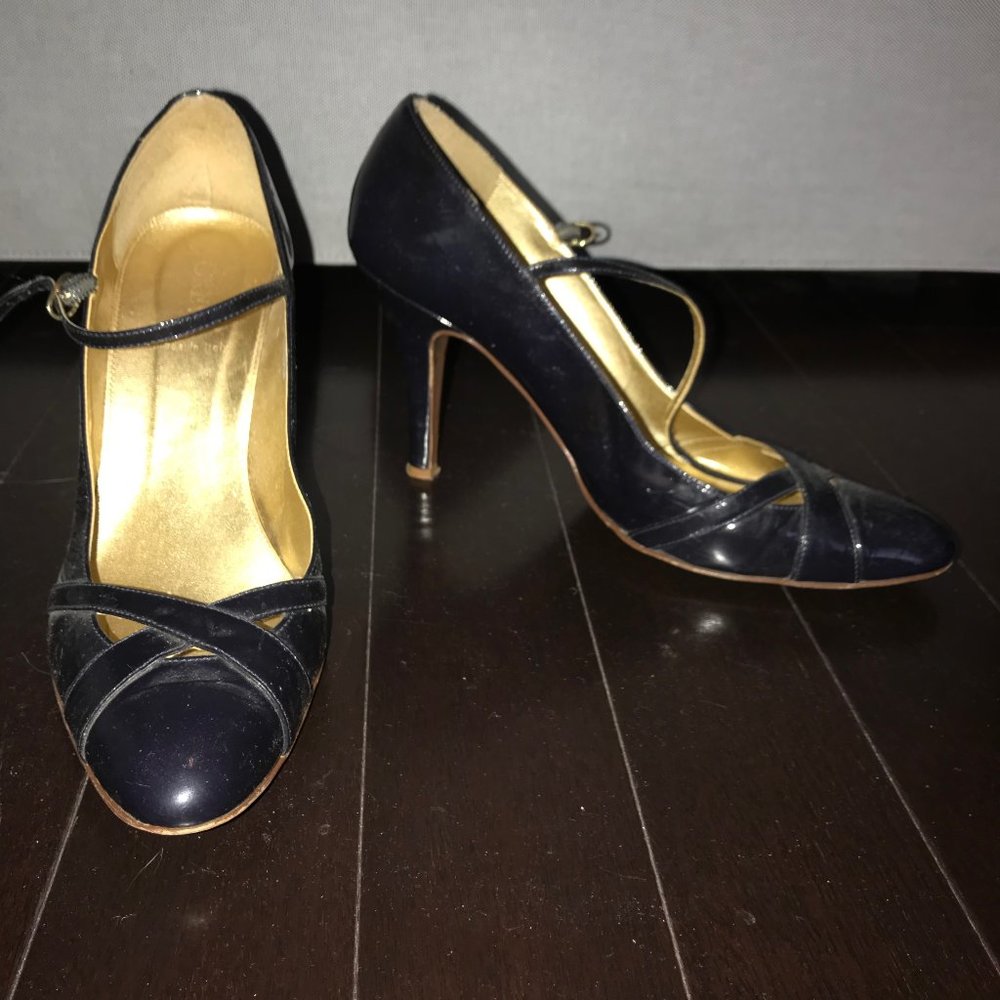 J. Crew Dark Purple Mary Jane Heels